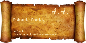 Ackert Anett névjegykártya