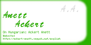 anett ackert business card